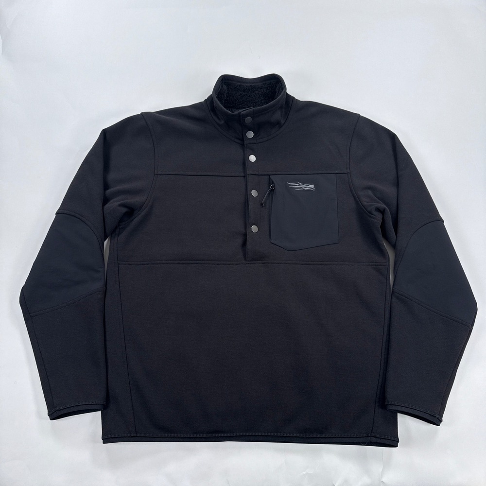 Sitka Gear Front Range Snap Fleece Jacket Mens Medium Black Spectre 80051